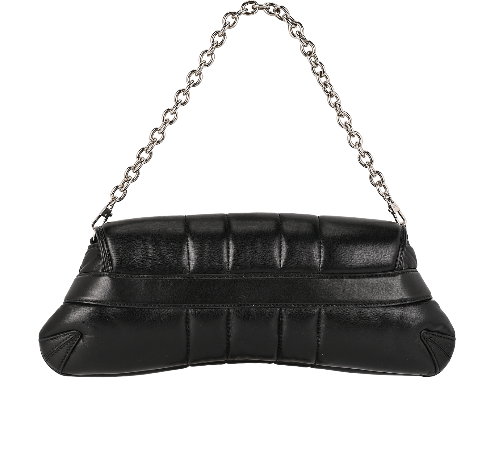 Horsebit Chain Padded Shoulder Bag, &pound;1,200, Handbags, Black, Leather, Back view